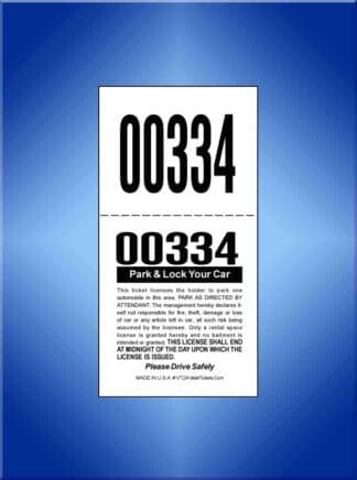 2-Part Color Self Parker Tickets 1,000 #VT2A 2-Part Color Self Parker Tickets 1,000 #VT2A
