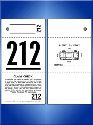 3-Part Valet Tickets With Car Diagram Back 1,000 #VT3-CB 3-Part Valet Tickets With Car Diagram Back 1,000 #VT3-CB
