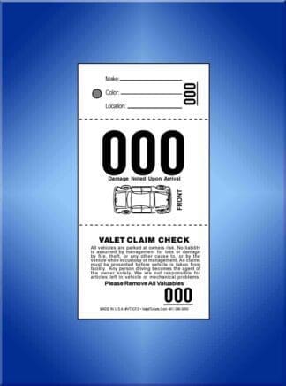 FRONT Car Diagram, 3-Part Valet Ticket 1,000 #VT3-CF2 FRONT Car Diagram, 3-Part Valet Ticket 1,000 #VT3-CF2