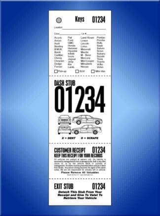 4 Part Vehicle List Tickets - Car Front 1,000 #VT4VL-CF
