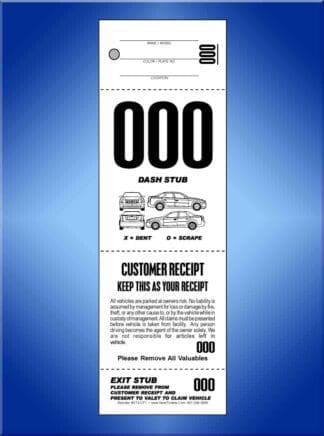 4 Part Valet Tickets W/Car Diagram on Front 1,000 #VT4-CF1 4 Part Valet Tickets W/Car Diagram on Front 1,000 #VT4-CF1