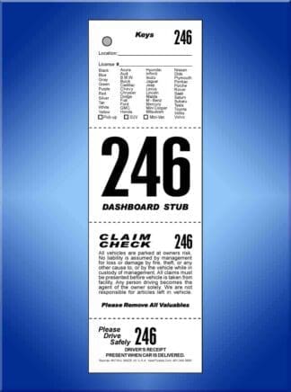 4 Part Vehicle List Valet Tickets 1,000 #VT4VL