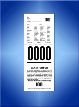 3-Part Vehicle List Valet Tickets 1,000 #VT3VL