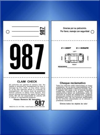 3 Part Bilingual Ticket with Car Damage Diagram #VT3BL