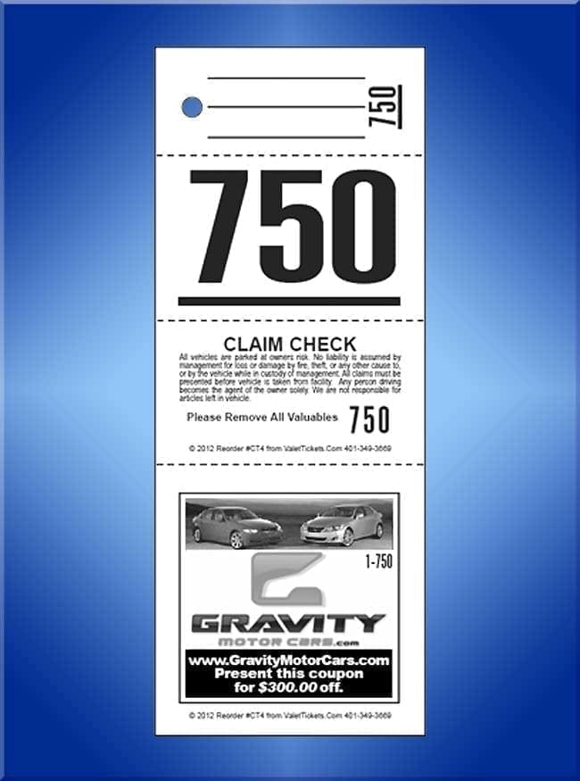 #CT4                          4 Part Custom Advertising Tickets