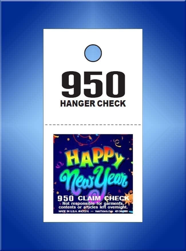 2 Part Color Print Coat Check Happy New Year #SCC2-6 2 Part Color Print Coat Check Happy New Year #SCC2-6
