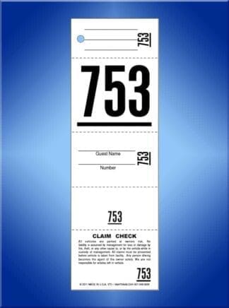 #VT5 (5 Part Valet Tickets 1,000)